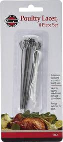 img 1 attached to 🔪 Norpro Set of 8 Stainless Steel Poultry Lacers - Metallic (Pack of 1)