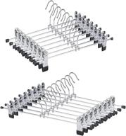 👖 space-saving 20 pack pant and skirt hangers with adjustable clips - ultra thin metal trouser clip hangers for organized wardrobe логотип