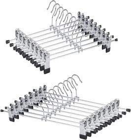 img 2 attached to 👖 Space-Saving 20 Pack Pant and Skirt Hangers with Adjustable Clips - Ultra Thin Metal Trouser Clip Hangers for Organized Wardrobe