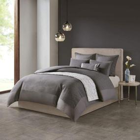 img 3 attached to 💤 N Natori Hanae Cotton Blend Yarn Dyed 3 Piece Comforter Set - Grey - King - Reviews and Best Prices