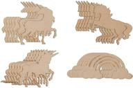 crafting supplies: set of 24 unfinished wooden rainbow and unicorn cutouts, ideal for crafts and wood slice projects logo