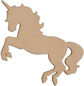 img 1 attached to Crafting Supplies: Set of 24 Unfinished Wooden Rainbow and Unicorn Cutouts, ideal for Crafts and Wood Slice Projects