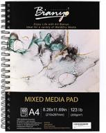 🎨 bianyo mixed media paper pad, a4 (8.26" x 11.69"), 60 sheets, 123 lb/200 gsm, pack of 1 - spiral-bound pad for art marker, watercolor, acrylic, pastel & pencil logo