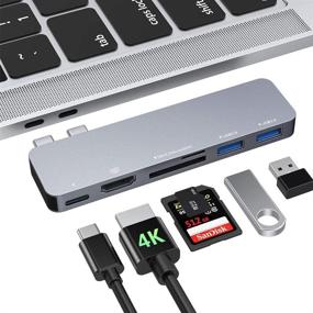 img 4 attached to 🔌 Адаптер USB C для MacBook Air/Pro | Thunderbolt 3 PD, 4K HDMI, TF/SD кард-ридер, 2x USB | Совместим с MacBook Pro 2020-2016, MacBook Air 2018-2020.