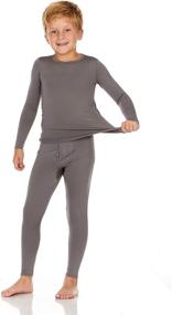 img 3 attached to 👕 Thermajohn Cozy Thermal Underwear Set for Boys with Fleece Lining - Ultra Soft Long Johns