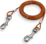 katzco heavy-duty dog leash - 20 feet long tie-out chain cable - ideal for dogs up to 60 lbs - perfect for dog house, training, and pet supplies logo