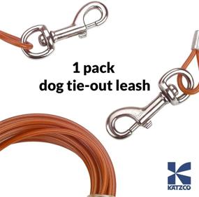 img 1 attached to Katzco Heavy-Duty Dog Leash - 20 Feet Long Tie-Out Chain Cable - Ideal for Dogs up to 60 lbs - Perfect for Dog House, Training, and Pet Supplies