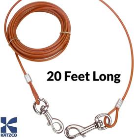 img 2 attached to Katzco Heavy-Duty Dog Leash - 20 Feet Long Tie-Out Chain Cable - Ideal for Dogs up to 60 lbs - Perfect for Dog House, Training, and Pet Supplies