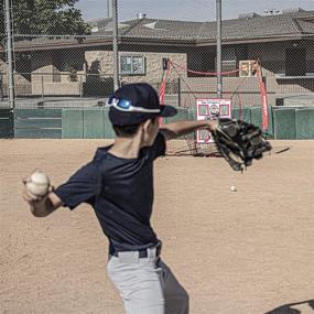 img 1 attached to PowerNet German Marquez Pitching Pad: Premium 4-pocket Baseball Softball Training Tool for All Ages - Hangable in Cages or Practice Nets - Realistic Catcher Experience