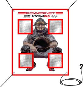 img 4 attached to PowerNet German Marquez Pitching Pad: Premium 4-pocket Baseball Softball Training Tool for All Ages - Hangable in Cages or Practice Nets - Realistic Catcher Experience