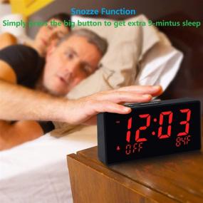 img 1 attached to ⏰ Red LED Digital Alarm Clock with USB Charger & Temperature: Perfect for Bedroom & Living Room