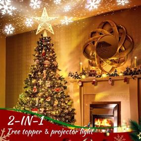 img 3 attached to 🎄 Rotating Snowflakes LED Projector Christmas Tree Topper, Decorative Christmas Tree Toppers, 3D Gold Star Xmas Tree Decoration
