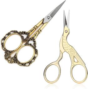 img 4 attached to 🧵 BUTUZE Embroidery Scissor Kit: European Style Stainless Steel Gold Vintage Plum Blossom Scissors for Precise Sewing, Craft DIY, Needle Work & More