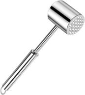 🥩 uniyou meat hammer: stainless steel heavy duty meat tenderizer for steak, beef, and poultry - comfort grip handle, 100% dishwasher safe logo