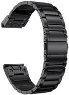 📟 ldfas titanium band for garmin fenix 6 pro/5 plus, 22mm metal quick release watch strap - compatible with fenix 5 plus 6 pro/forerunner 935/945 smartwatch, black upgrade logo