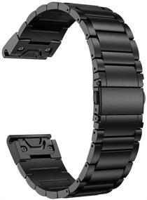 img 3 attached to 📟 LDFAS Titanium Band for Garmin Fenix 6 Pro/5 Plus, 22mm Metal Quick Release Watch Strap - Compatible with Fenix 5 Plus 6 Pro/Forerunner 935/945 Smartwatch, Black Upgrade
