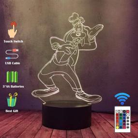 img 2 attached to 🐶 Многоцветная USB-лампа с питанием: забавная ночная лампа Goofy Dog Novelty 3D LED для дома, спальни и детской комнаты, отличный подарок на день рождения или на Рождество