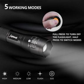 img 2 attached to 🔦 Tokeyla 5 Modes Handheld Mini LED Flashlight: High Lumens Waterproof Flashlight for Outdoor Activities with Rechargeable Batteries and Charger