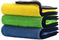 🚗 premium microfiber car towels by honmay - lint-free, super absorbent & versatile for car, windows, screen & kitchen - pack of 3, size 12in x 16in logo