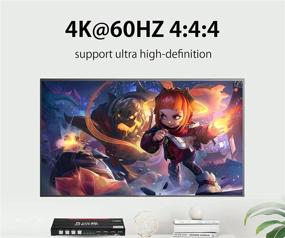 img 2 attached to Базовый HDMI KVM-переключатель - 4 порт, UHD 4K@60Гц, переключатель HDMI и USB для ПК, общий доступ к клавиатуре, мыши, принтеру и монитору, переключение одной кнопкой, с 4 KVM и 5 HDMI-кабелями (HSV581)