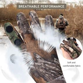 img 1 attached to 🔍 Pro Anti-Slip Camo Hunting Gloves: Full Finger/Fingerless Archery Accessories for Outdoor Hunting