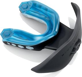 img 1 attached to 🦷 Shock Doctor Gel Max Lip Guard Convertible Mouthguard - Blue and Black Youth Size: Premium Protection for Active Kids