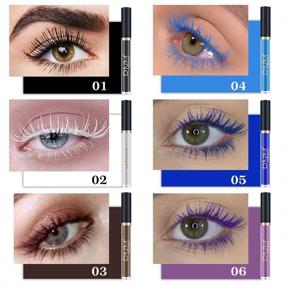 img 3 attached to DNM Colored Mascara for Eyelashes: Long-lasting Waterproof Voluminous Maskara in 6 Shades - Black, White, Brown, Blue, Purple - Cruelty-Free & Vegan, Perfect for Women Eye Makeup