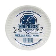 🍽️ empress e30200 6'' uncoated paper plate, pack of 100 - white logo