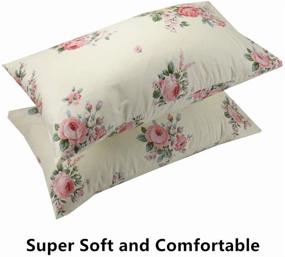 img 1 attached to 🌺 YIH 100% Cotton 600 Thread Count Pillow Case Set of 2, Standard Size Floral Pillow Covers for Sleeping, Breathable and Easy to Clean