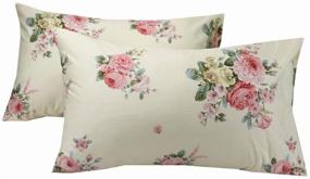 img 4 attached to 🌺 YIH 100% Cotton 600 Thread Count Pillow Case Set of 2, Standard Size Floral Pillow Covers for Sleeping, Breathable and Easy to Clean