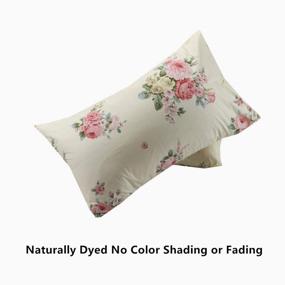 img 2 attached to 🌺 YIH 100% Cotton 600 Thread Count Pillow Case Set of 2, Standard Size Floral Pillow Covers for Sleeping, Breathable and Easy to Clean