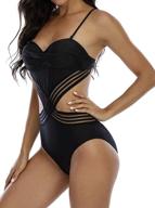 👙 tengweng women's tummy control push-up one-piece swimsuit with slimming mesh and backless design logo