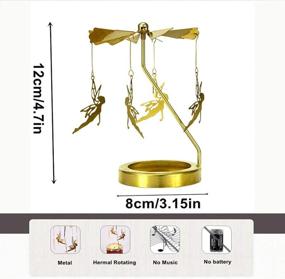 img 1 attached to 🎄 Christmas Tree Rotating Candlestick Jar Candle Topper - Spinning Tea Light Gold Candle Holder