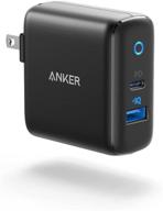 🔌 зарядное устройство anker usb c, powerport pd 2 с складным штепселем - 32w 2-портовое зарядное устройство, 20w usb c адаптер питания для ipad/ipad mini, iphone 13/13 mini/13 pro/13 pro max/12/11, pixel, galaxy и других устройств. логотип