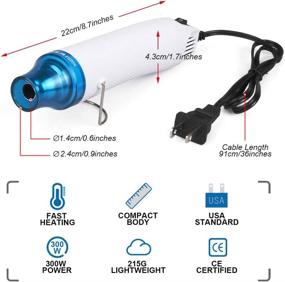 img 3 attached to 🔥 Small Portable Heat Gun for Epoxy Resin Crafts, Embossing & More - 300W, White