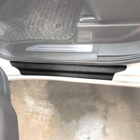 img 4 attached to 🚪 На заказ 10-детное защитное покрытие порога порога Red Hound Auto: защита от царапин для Chevrolet Chevy Silverado 1500 Crew Cab 2019 2020 2021, 4 двери