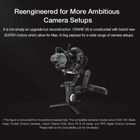 img 2 attached to 📷 Zhiyun Crane 3S: Ultimate Handheld Gimbal Stabilizer for DSLR Cameras & Camcorders - 6.5kg Payload, Extended Roll Axis, 12+ Hours Uptime