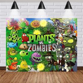 img 3 attached to 🌿 Captivating Plants vs. Zombies Backdrop: PVZ Poster for Unforgettable 1st Boys Newborn Kids Baby Shower Party Home Decorations, Photography Studio Background, and Memorable Photo Props Banner (Set of 3)