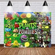 🌿 captivating plants vs. zombies backdrop: pvz poster for unforgettable 1st boys newborn kids baby shower party home decorations, photography studio background, and memorable photo props banner (set of 3) logo