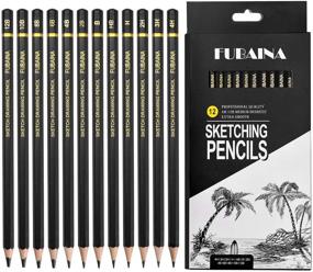 img 4 attached to 🎨 FUBAINA Professional Drawing Sketching Pencil Set - 12 Pieces Art Drawing Graphite Pencils: A Must-Have for Artists of all Levels