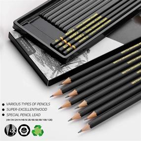 img 3 attached to 🎨 FUBAINA Professional Drawing Sketching Pencil Set - 12 Pieces Art Drawing Graphite Pencils: A Must-Have for Artists of all Levels