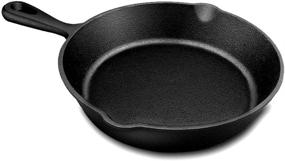 img 3 attached to 🍳 Simple Chef Cast Iron Skillet 3-Piece Set - Heavy-Duty Professional Restaurant Quality Pre-Seasoned Cookware - 10", 8", 6" Pans - Ideal for Frying, Saute, Cooking, Pizza & More, Black