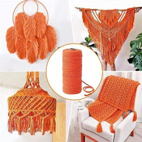 img 1 attached to Complete Macrame Cord Kit: 62 Pcs/Set, 2 x 100M of White+Orange Natural Macrame Rope 3mm – Ideal for Wall Decor, Plant Hangers, Knitting, and Decorative Projects