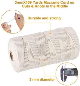 img 3 attached to Complete Macrame Cord Kit: 62 Pcs/Set, 2 x 100M of White+Orange Natural Macrame Rope 3mm – Ideal for Wall Decor, Plant Hangers, Knitting, and Decorative Projects