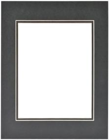 img 1 attached to Enhance Your Photos with the Gallery Solutions Custom Bevel Cut Double Black Mat for 11x14 Picture Frame with 8x10 Opening
