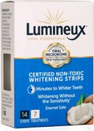 oral essentials lumineux teeth whitening strips - dentist formulated, non toxic, sensitivity free - whiter teeth in 7 days - no artificial flavors, colors, or sls logo