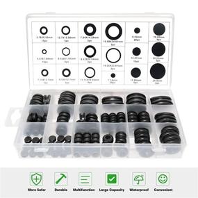 img 1 attached to DOMISL 125-Piece Rubber Grommet Assortment Set with 18 Varying Sizes