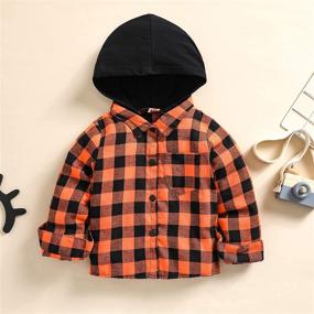 img 2 attached to Little Sleeve Button Flannel Outfits Boys' Clothing