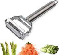 🔪 angeer stainless steel vegetable julienne peeler with double-sided blade and fruit slicing function logo