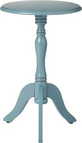 img 3 attached to 🏺 Enhance Your Space with Decor Therapy's Simplify Pedestal Accent Table in Antique Arctic Blue